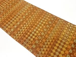 紐通し幾何学模様織出し袋帯